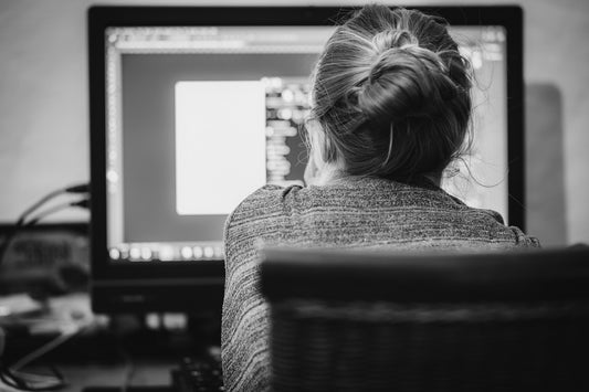 woman looking at screen