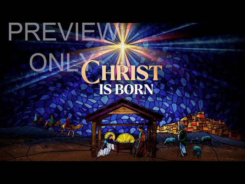 Christmas Stained Glass Christ Is Born Still