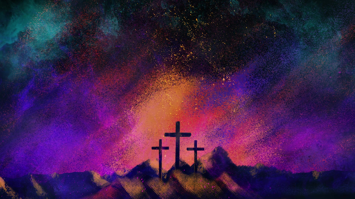 Radiant Paint Three Crosses 02