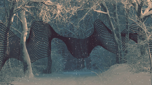 Christmas Ribbon Blue Forest