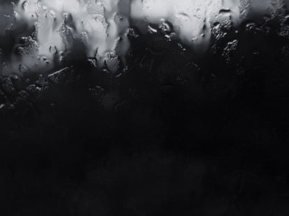 Rain On Glass Dark Bw