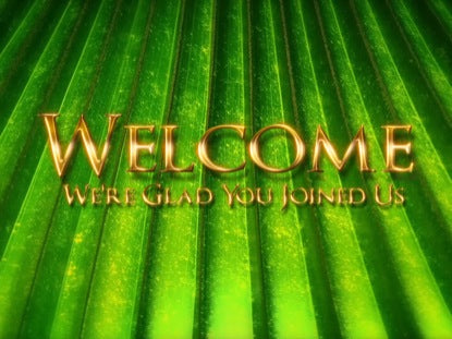 Abstract Palm Branch Welcome