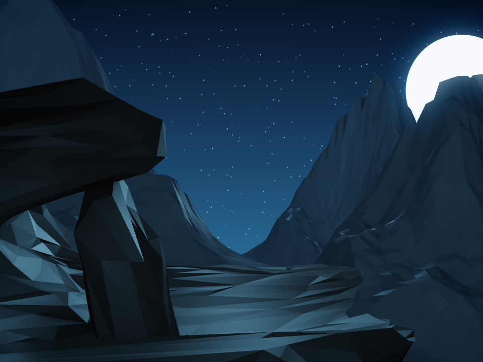 Digital Mountains Night Rocks