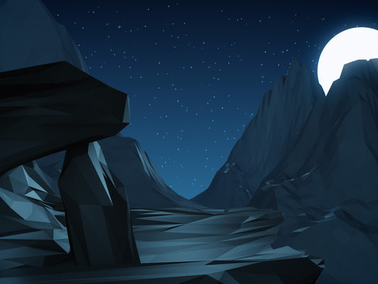 Digital Mountains Night Rocks