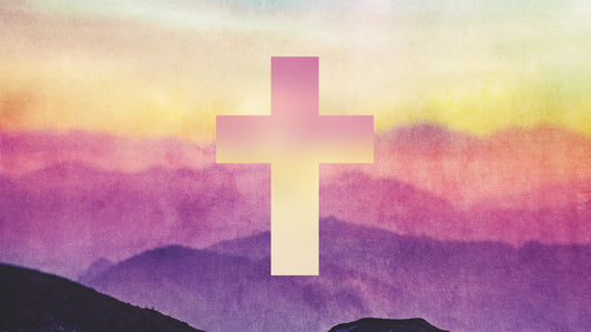 Watercolor Cross Mountains