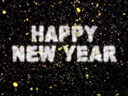 New Year Confetti And Fireworks