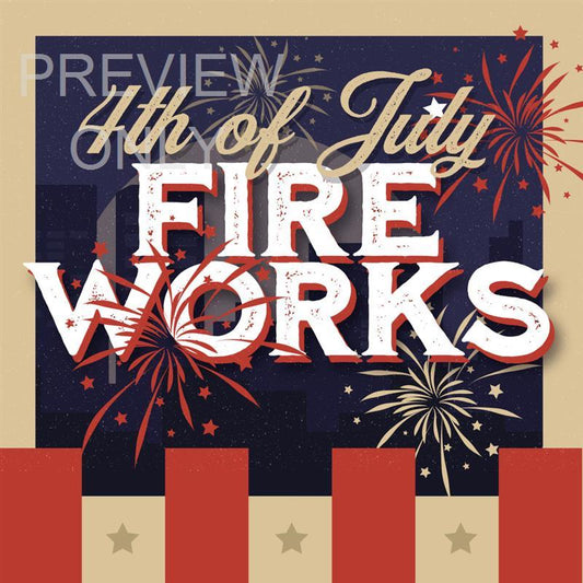 4th Of July Fireworks: Social Graphic Title