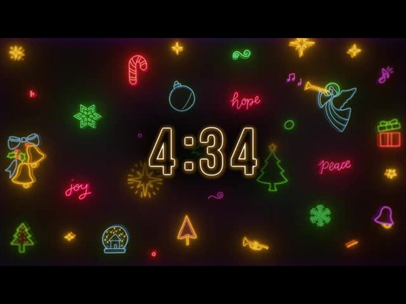 Neon Christmas Countdown Centered