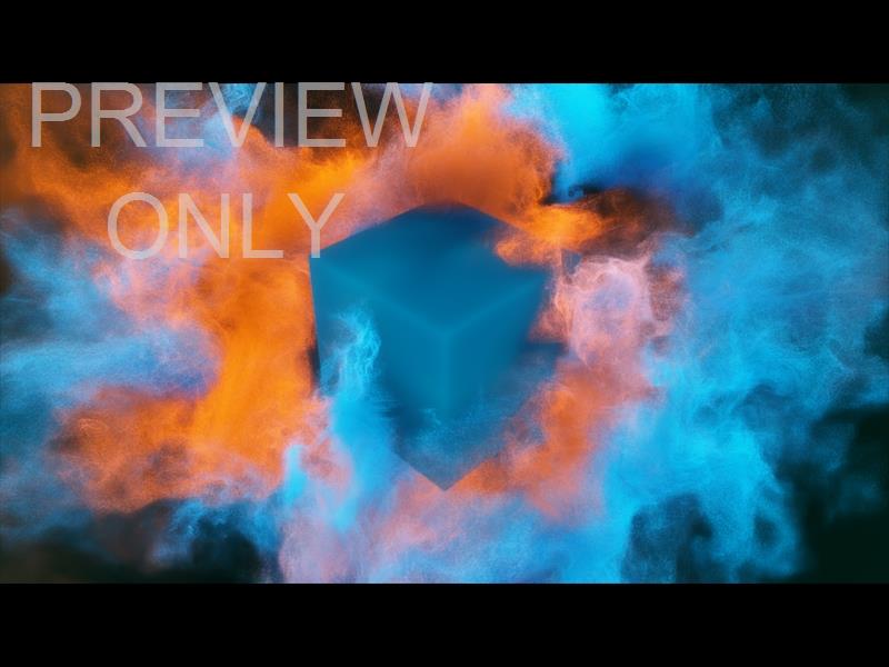 Color Blast: Teal Orange Cube Still