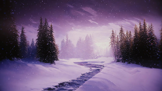 Winter Journey Purple Night Still