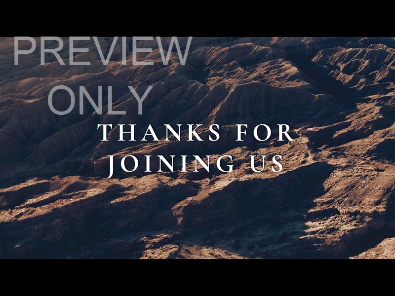 Canyon Views Title Slide - Thanks For Joining Us
