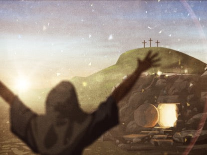 Easter Artwork Tomb Cross Worship