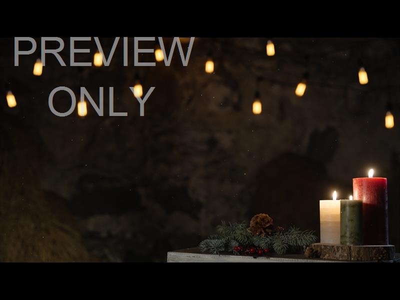 Rustic Christmas Pillar Candles Still