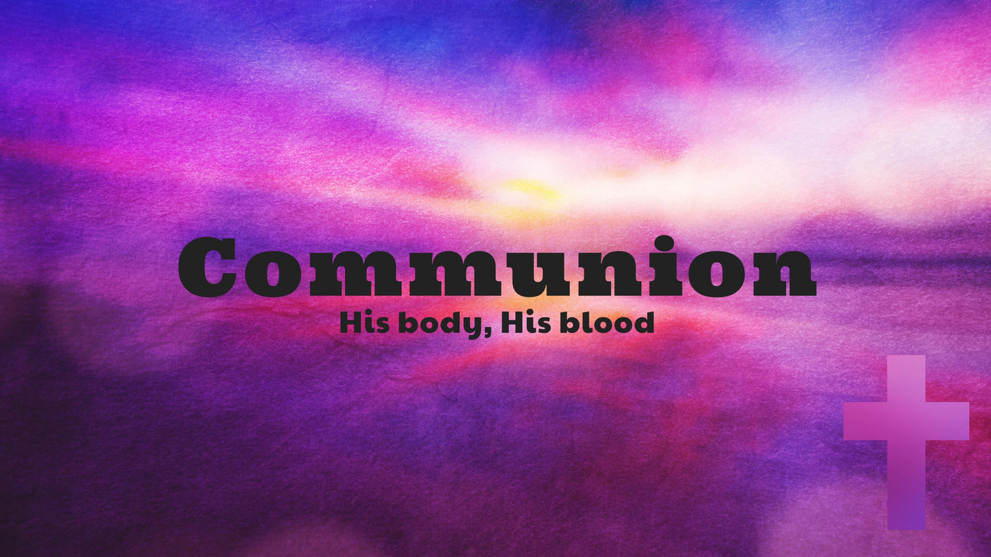 Watercolor Cross Communion