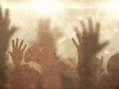 Worship Crowd Hands Gold