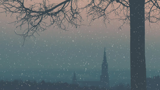 Christmas Ribbon Steeple Snow