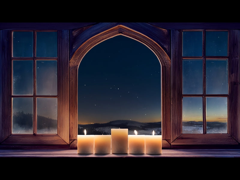 Winter Advent Joy Candles