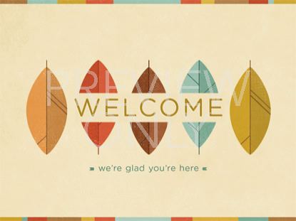 Illustrated Leaves Welcome Still