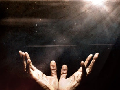Worship Hands Particles Light
