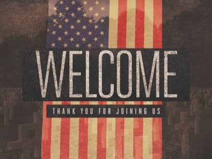 Hanging Grunge Flag Welcome