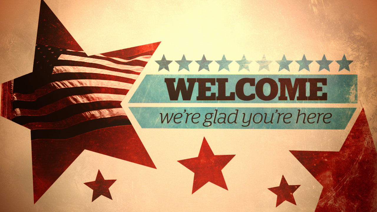 Flag And Stars Welcome