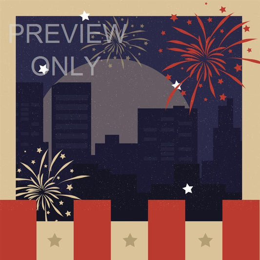 4th Of July Fireworks: Social Graphic Blank