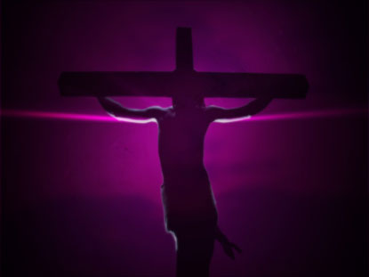 Jesus On The Cross Purple