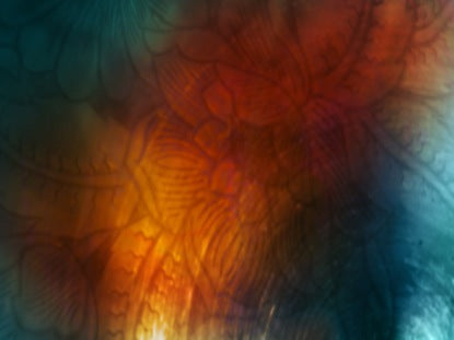 Teal And Orange Autumn Flowers