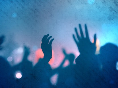 Worship Group Hands Blue Filtered