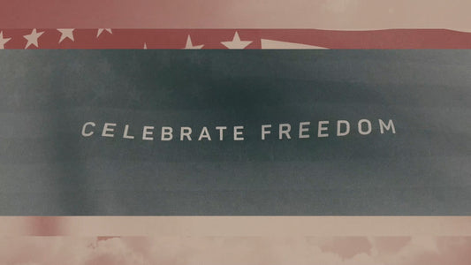 Vintage Waving American Flag Celebrate Freedom