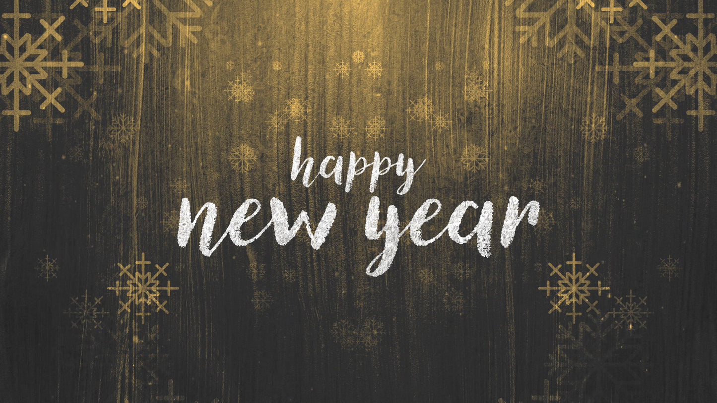 Rustic Winter Snow Happy New Year