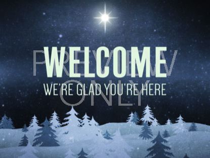 Christmas Forest Blue Welcome Still