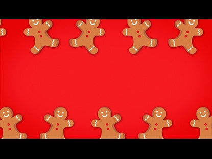 Christmas Cartoon Gingerbread Man Red Motion Loop 02
