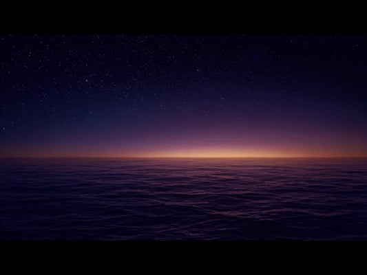 Seascape Purple Starry Night