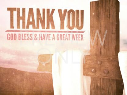 Easter Cross White Fabric Thank You