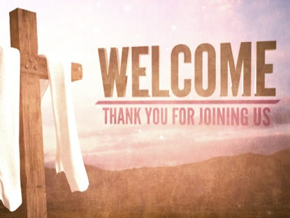 Easter Cross White Fabric Welcome