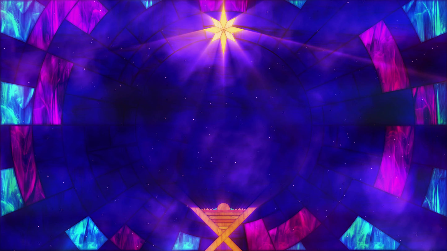 Stained Glass Christmas Star Welcome Still