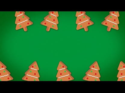 Christmas Cartoon Gingerbread Tree Green Motion Loop 02