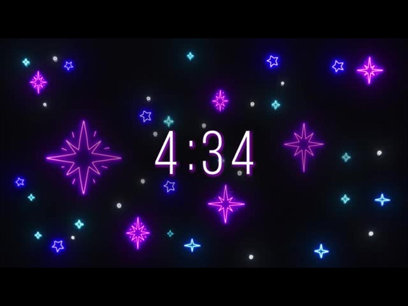 Neon Stars Countdown Centered
