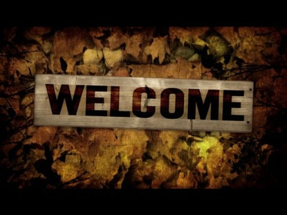 Welcome Burlap Leaves