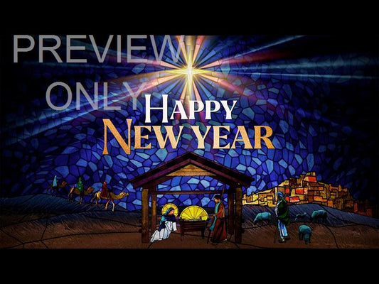 Christmas Stained Glass New Year Still