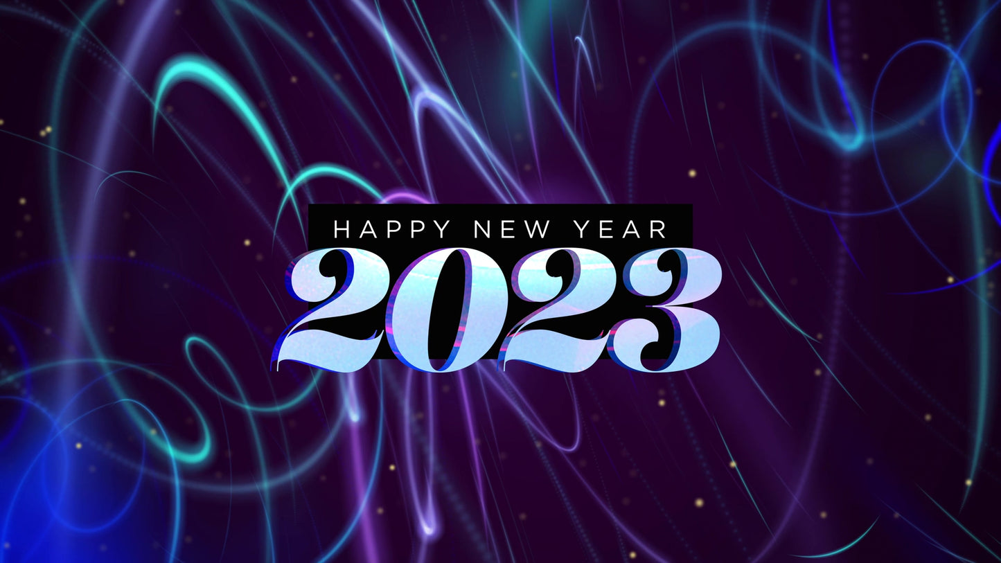 Fractal Glow: Happy New Year 2023 Still