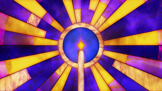 Stained Glass Christmas Candle Still