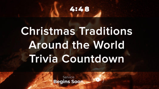 Nostalgic Fireplace Trivia Countdown