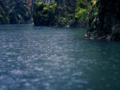 Cliffs And Lake Saturated