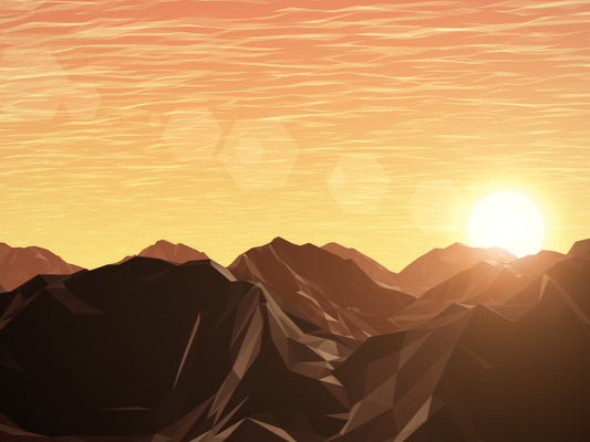 Digital Mountains Soaring Sun