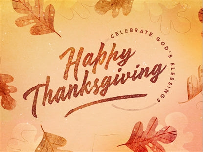Stamped Leaves Happy Thanksgiving