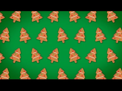 Christmas Cartoon Gingerbread Tree Green Motion Loop 01