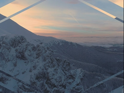 Epic Winter Aerial Fog Sunset