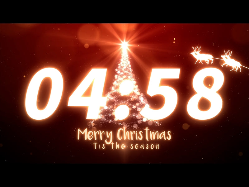 Five Minute Christmas Countdown: Reindeer And Christmas Tree With Lights